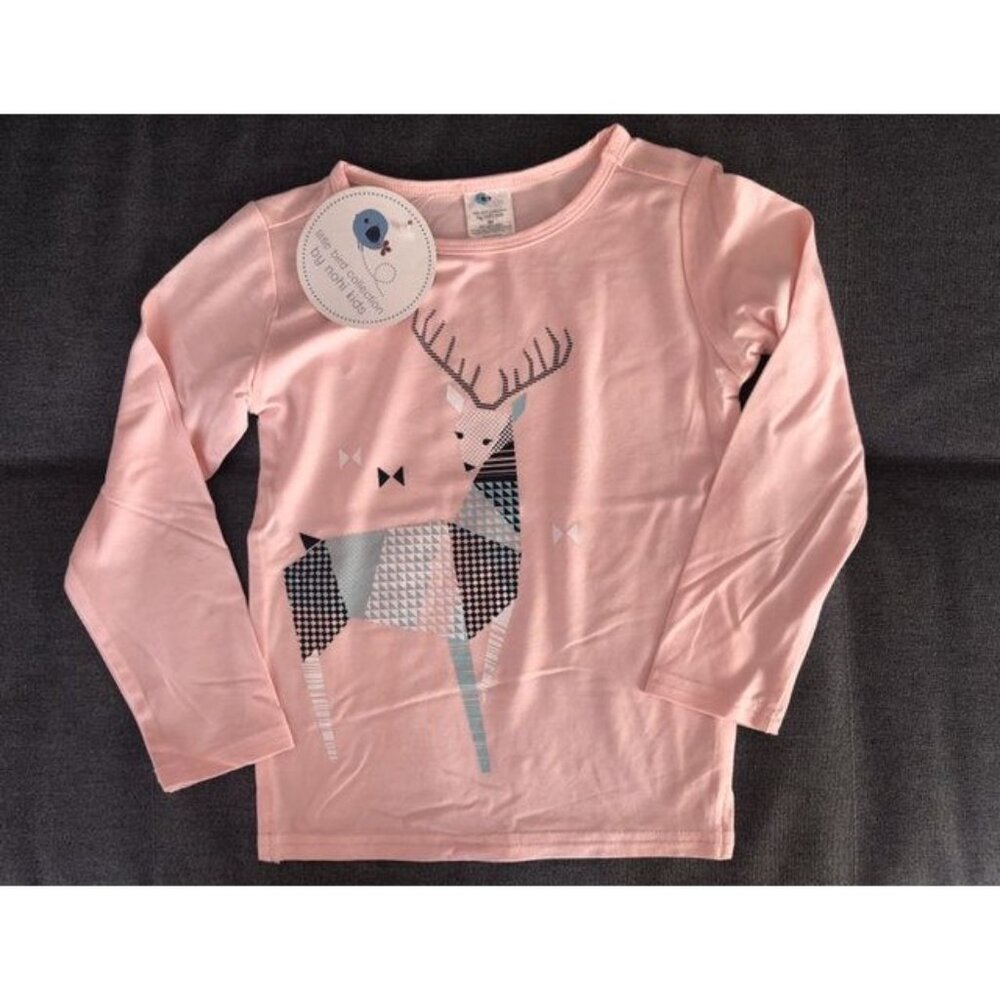 NWT Nohi Kids Pink Deer Top